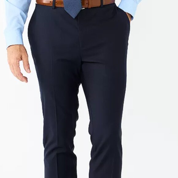 Mens 32 x 32 Apt 9 Premier Flex Slim-Fit Essential Navy Blue Suit Pants Slacks - Picture 1 of 5